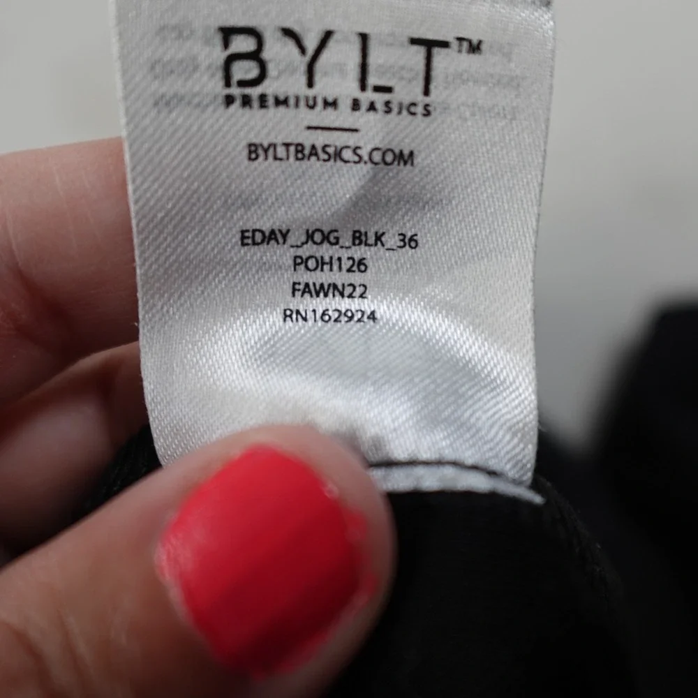 BYLT Everyday Jogger Pants Mens 36 Black Slim Fit Premium Basics Performance